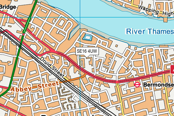 SE16 4UW map - OS VectorMap District (Ordnance Survey) SE16 4UW map - OS VectorMap District (Ordnance Survey)