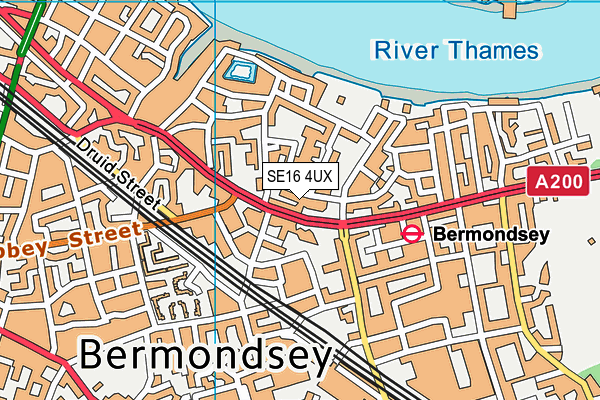 SE16 4UX map - OS VectorMap District (Ordnance Survey) SE16 4UX map - OS VectorMap District (Ordnance Survey)