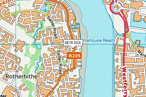 SE16 5GX map - OS VectorMap District (Ordnance Survey) SE16 5GX map - OS VectorMap District (Ordnance Survey)