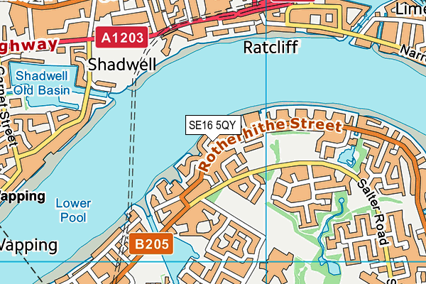 SE16 5QY map - OS VectorMap District (Ordnance Survey)
