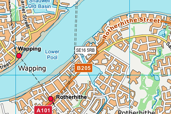SE16 5RB map - OS VectorMap District (Ordnance Survey) SE16 5RB map - OS VectorMap District (Ordnance Survey)