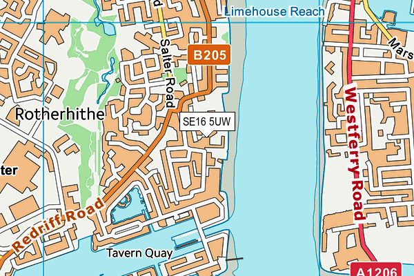 SE16 5UW map - OS VectorMap District (Ordnance Survey) SE16 5UW map - OS VectorMap District (Ordnance Survey)