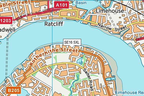SE16 5XL map - OS VectorMap District (Ordnance Survey) SE16 5XL map - OS VectorMap District (Ordnance Survey)