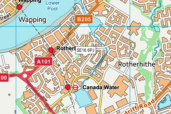 SE16 6PJ map - OS VectorMap District (Ordnance Survey) SE16 6PJ map - OS VectorMap District (Ordnance Survey)