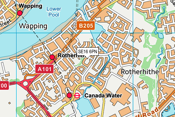 SE16 6PN map - OS VectorMap District (Ordnance Survey) SE16 6PN map - OS VectorMap District (Ordnance Survey)