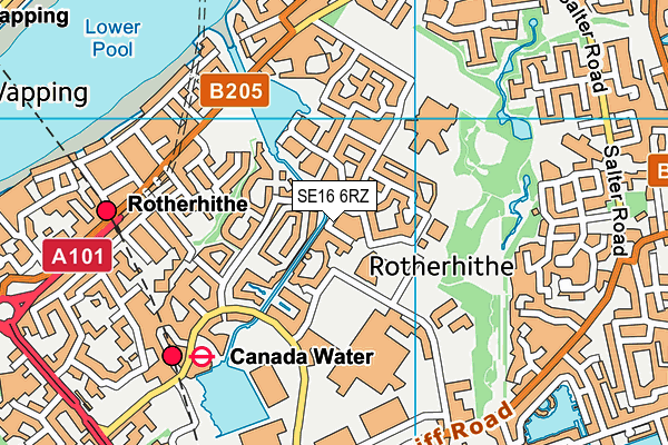 SE16 6RZ map - OS VectorMap District (Ordnance Survey) SE16 6RZ map - OS VectorMap District (Ordnance Survey)