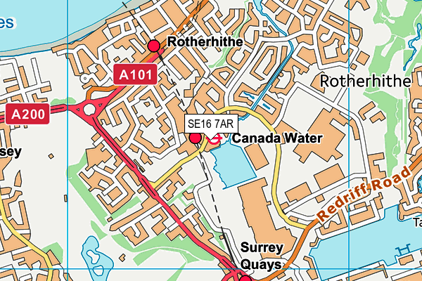 SE16 7AR map - OS VectorMap District (Ordnance Survey) SE16 7AR map - OS VectorMap District (Ordnance Survey)