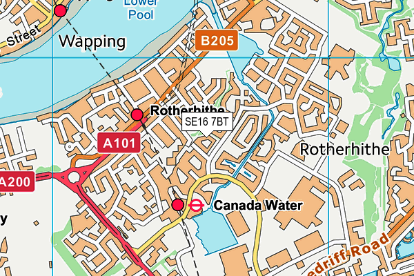 SE16 7BT map - OS VectorMap District (Ordnance Survey) SE16 7BT map - OS VectorMap District (Ordnance Survey)