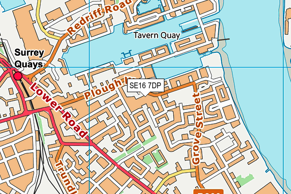 SE16 7DP map - OS VectorMap District (Ordnance Survey) SE16 7DP map - OS VectorMap District (Ordnance Survey)