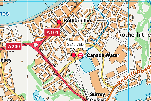 SE16 7ED map - OS VectorMap District (Ordnance Survey) SE16 7ED map - OS VectorMap District (Ordnance Survey)