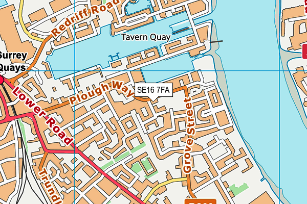 SE16 7FA map - OS VectorMap District (Ordnance Survey) SE16 7FA map - OS VectorMap District (Ordnance Survey)