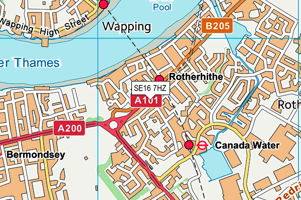 SE16 7HZ map - OS VectorMap District (Ordnance Survey) SE16 7HZ map - OS VectorMap District (Ordnance Survey)