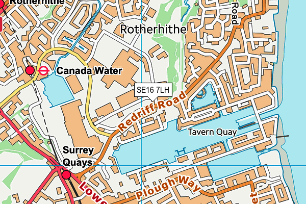 SE16 7LH map - OS VectorMap District (Ordnance Survey) SE16 7LH map - OS VectorMap District (Ordnance Survey)