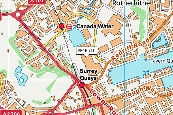 SE16 7LL map - OS VectorMap District (Ordnance Survey) SE16 7LL map - OS VectorMap District (Ordnance Survey)
