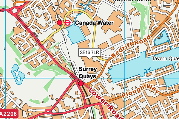 SE16 7LR map - OS VectorMap District (Ordnance Survey) SE16 7LR map - OS VectorMap District (Ordnance Survey)