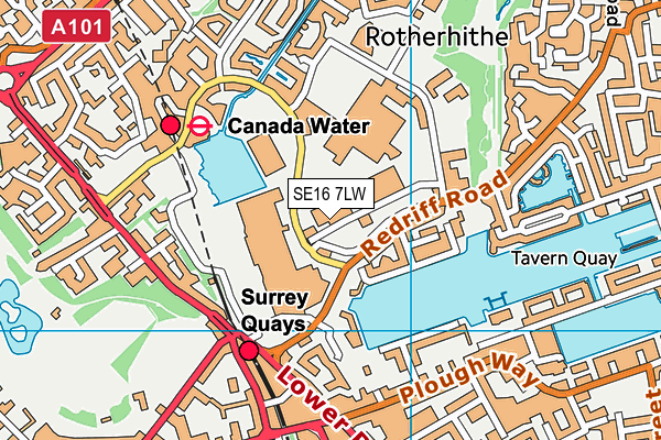 SE16 7LW map - OS VectorMap District (Ordnance Survey) SE16 7LW map - OS VectorMap District (Ordnance Survey)
