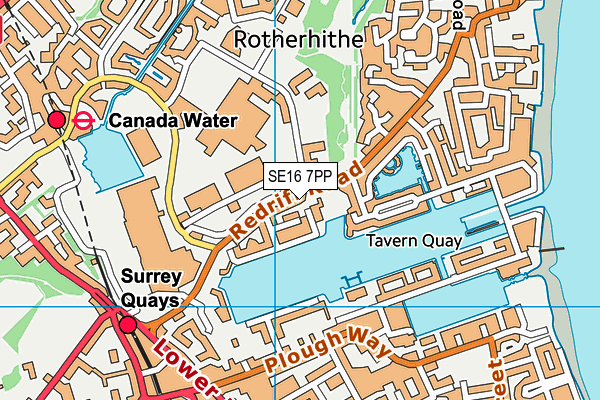 SE16 7PP map - OS VectorMap District (Ordnance Survey)