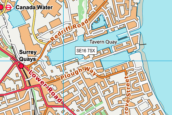 SE16 7SX map - OS VectorMap District (Ordnance Survey) SE16 7SX map - OS VectorMap District (Ordnance Survey)