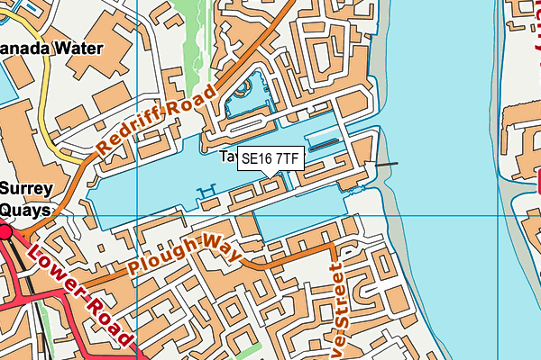 SE16 7TF map - OS VectorMap District (Ordnance Survey) SE16 7TF map - OS VectorMap District (Ordnance Survey)