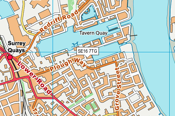 SE16 7TG map - OS VectorMap District (Ordnance Survey) SE16 7TG map - OS VectorMap District (Ordnance Survey)