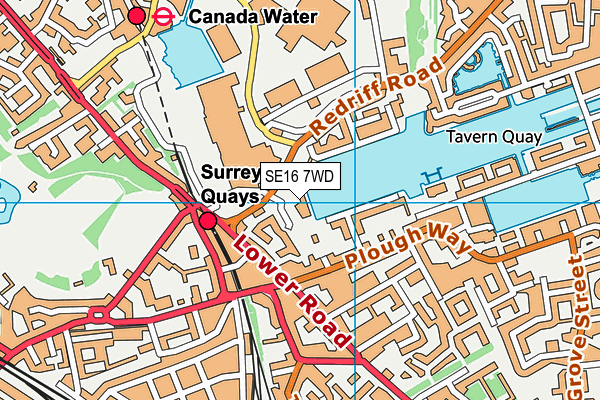 SE16 7WD map - OS VectorMap District (Ordnance Survey) SE16 7WD map - OS VectorMap District (Ordnance Survey)
