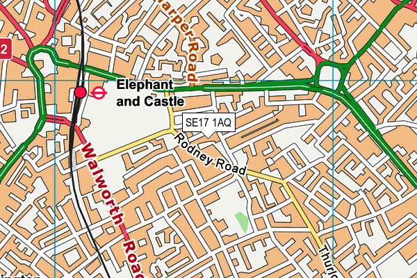 SE17 1AQ map - OS VectorMap District (Ordnance Survey)
