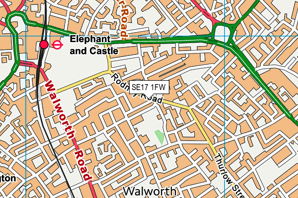 SE17 1FW map - OS VectorMap District (Ordnance Survey) SE17 1FW map - OS VectorMap District (Ordnance Survey)
