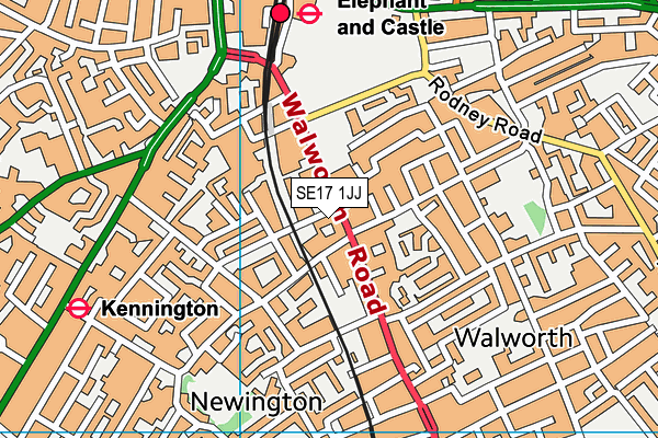 SE17 1JJ map - OS VectorMap District (Ordnance Survey) SE17 1JJ map - OS VectorMap District (Ordnance Survey)