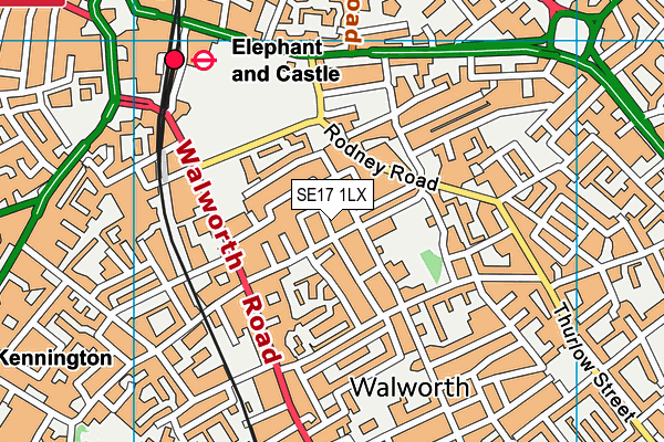 SE17 1LX map - OS VectorMap District (Ordnance Survey) SE17 1LX map - OS VectorMap District (Ordnance Survey)