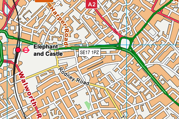 SE17 1PZ map - OS VectorMap District (Ordnance Survey) SE17 1PZ map - OS VectorMap District (Ordnance Survey)