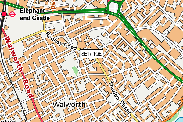 SE17 1QE map - OS VectorMap District (Ordnance Survey)