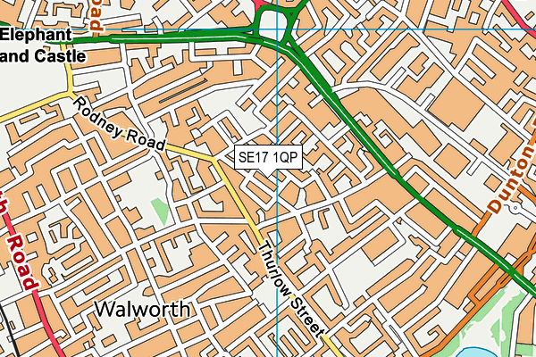 SE17 1QP map - OS VectorMap District (Ordnance Survey) SE17 1QP map - OS VectorMap District (Ordnance Survey)