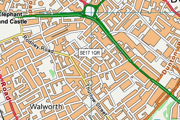 SE17 1QR map - OS VectorMap District (Ordnance Survey)