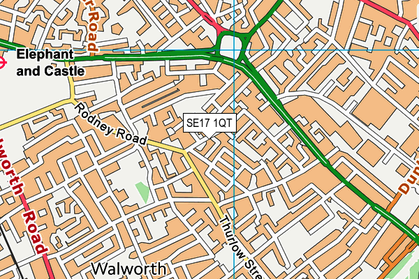 SE17 1QT map - OS VectorMap District (Ordnance Survey) SE17 1QT map - OS VectorMap District (Ordnance Survey)