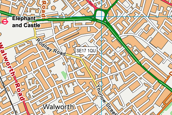 SE17 1QU map - OS VectorMap District (Ordnance Survey) SE17 1QU map - OS VectorMap District (Ordnance Survey)