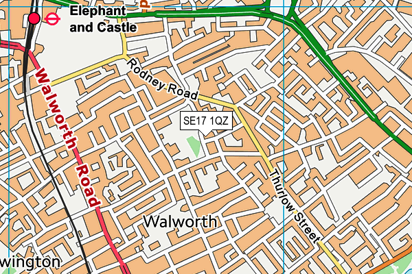 SE17 1QZ map - OS VectorMap District (Ordnance Survey) SE17 1QZ map - OS VectorMap District (Ordnance Survey)