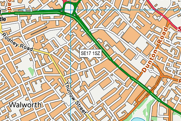 SE17 1SZ map - OS VectorMap District (Ordnance Survey) SE17 1SZ map - OS VectorMap District (Ordnance Survey)