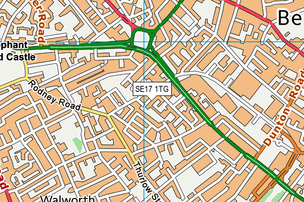 SE17 1TG map - OS VectorMap District (Ordnance Survey) SE17 1TG map - OS VectorMap District (Ordnance Survey)