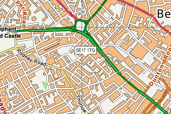 SE17 1TQ map - OS VectorMap District (Ordnance Survey) SE17 1TQ map - OS VectorMap District (Ordnance Survey)