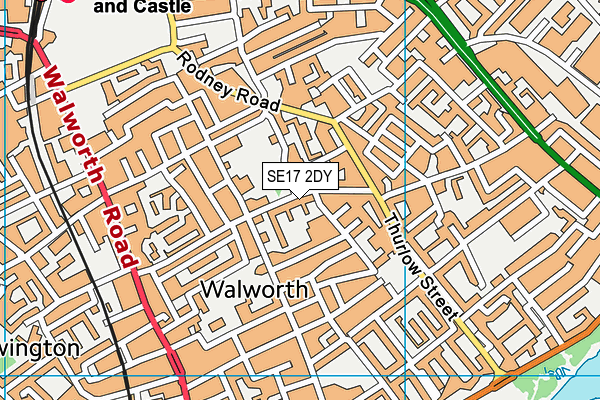 SE17 2DY map - OS VectorMap District (Ordnance Survey) SE17 2DY map - OS VectorMap District (Ordnance Survey)