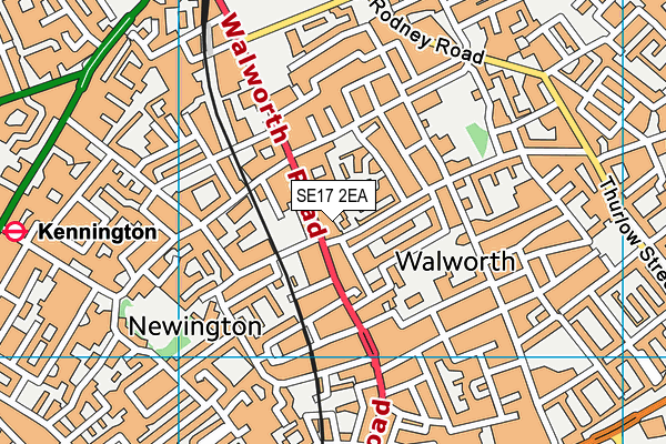 SE17 2EA map - OS VectorMap District (Ordnance Survey) SE17 2EA map - OS VectorMap District (Ordnance Survey)