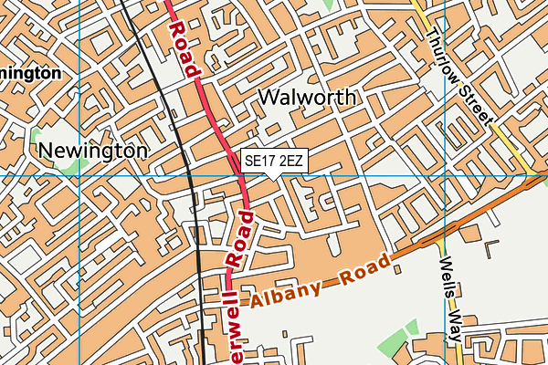 SE17 2EZ map - OS VectorMap District (Ordnance Survey) SE17 2EZ map - OS VectorMap District (Ordnance Survey)