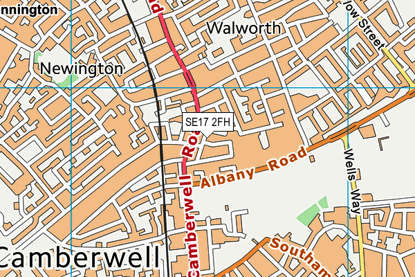 SE17 2FH map - OS VectorMap District (Ordnance Survey) SE17 2FH map - OS VectorMap District (Ordnance Survey)