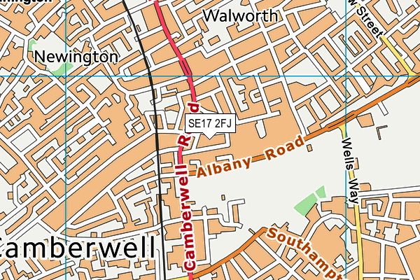 SE17 2FJ map - OS VectorMap District (Ordnance Survey)
