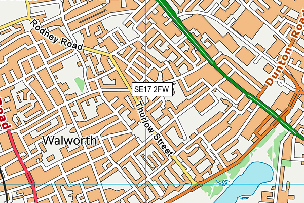 SE17 2FW map - OS VectorMap District (Ordnance Survey) SE17 2FW map - OS VectorMap District (Ordnance Survey)