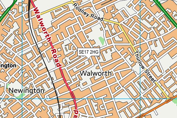 SE17 2HG map - OS VectorMap District (Ordnance Survey) SE17 2HG map - OS VectorMap District (Ordnance Survey)