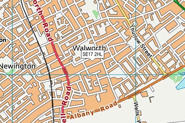 SE17 2HL map - OS VectorMap District (Ordnance Survey) SE17 2HL map - OS VectorMap District (Ordnance Survey)