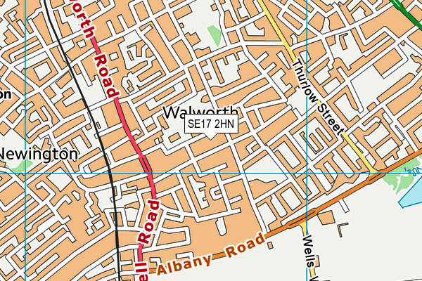 SE17 2HN map - OS VectorMap District (Ordnance Survey) SE17 2HN map - OS VectorMap District (Ordnance Survey)