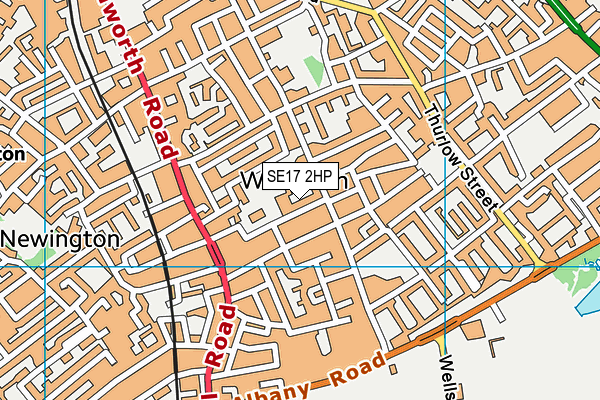 SE17 2HP map - OS VectorMap District (Ordnance Survey) SE17 2HP map - OS VectorMap District (Ordnance Survey)