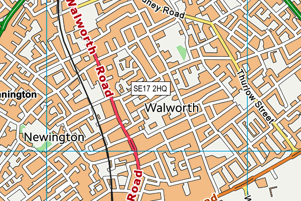SE17 2HQ map - OS VectorMap District (Ordnance Survey) SE17 2HQ map - OS VectorMap District (Ordnance Survey)